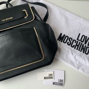 Black & Gold Love Moschino leather backpack